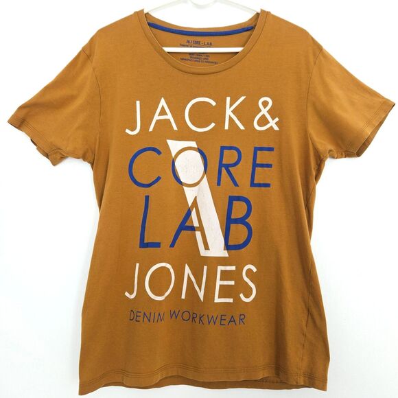 JACK & JONES Mens Workwear Yellow T-Shirt SMALL DENIM WORKWEAR - Picture 1 of 8